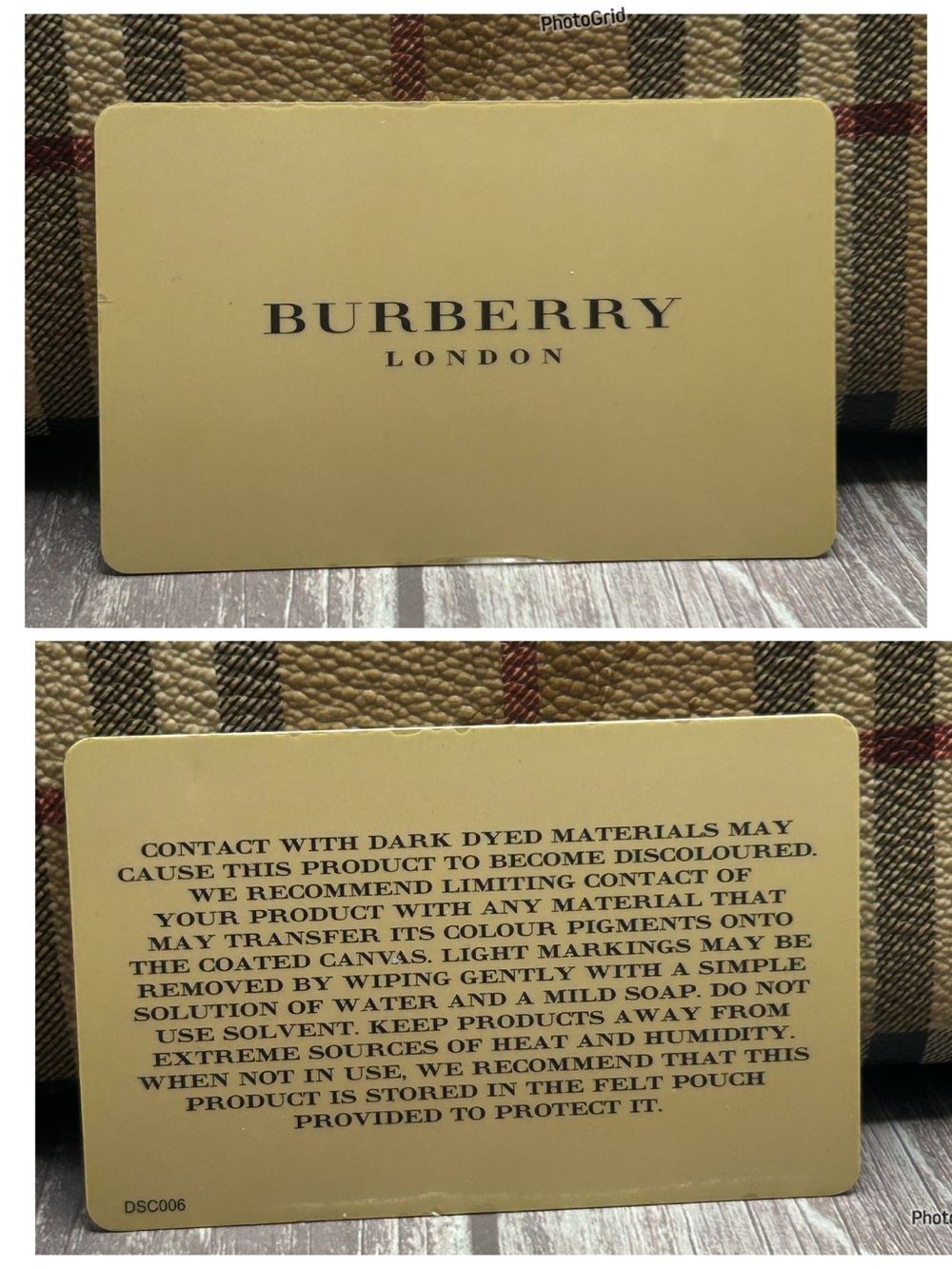 BURBERRY VTG Y2K Haymarket Coach Mini Tote Handbag Top Handle Leather Brown Tan - Picture 16 of 16